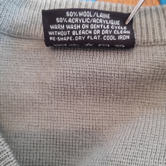 Mint Retro Gabicci Jumper with suede detail Size L - Picture 4 of 5